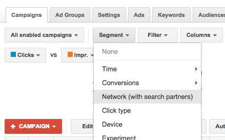 Adwords checking search partners performance