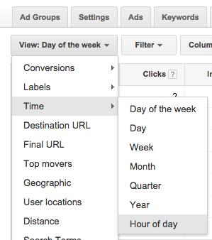 time of day for campaigns in adwords